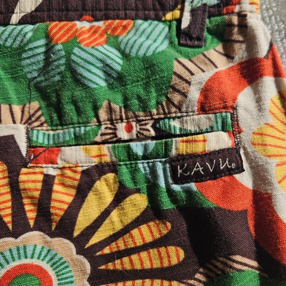 KAVU Cotton Colorful Adjustable Length Shorts, Size 6 - Picture 3 of 8